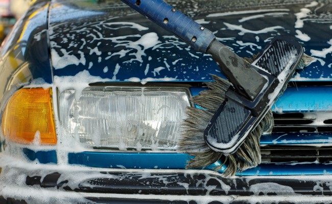 Cleaning the car
